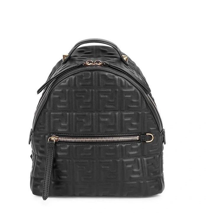 Affordable Leather In Mini Black Nappa Fendi Backpack Motif FF 0707